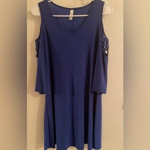 Size Small Royal Blue Dress w/ Detailed 3/4 length sleeves
